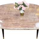 Clear Vinyl Oval Fitted Tablecloth Elastic Edged Table Cloth Waterproof Oil-Proof Plastic Cover Best for 42''x60'' Oval Table Only