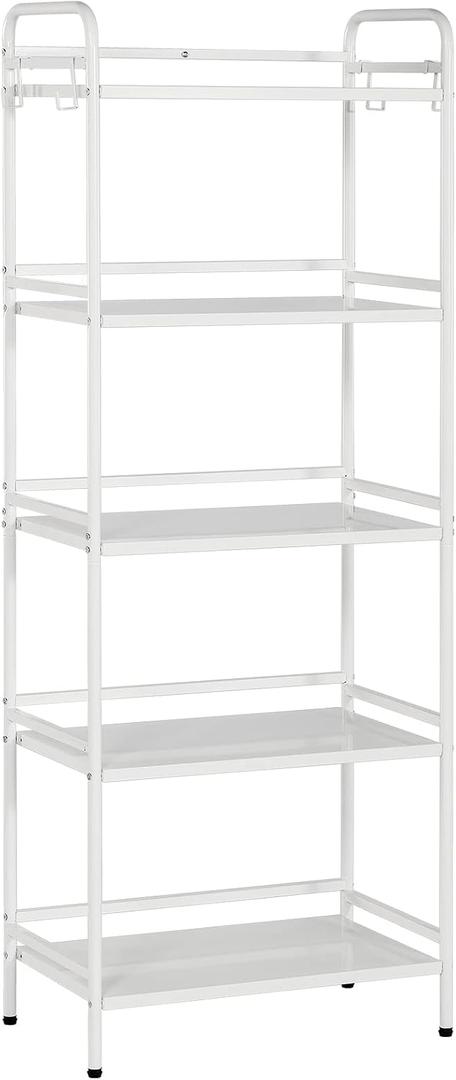 HDANI Storage Shelves,5-Tier Metal Storage Rack with Shelf,Shelf Organizer,Garage Standing Shelving Unit for Laundry,Bathroom,Kitchen,Pantry, Closet,23.6''W X 13.8''D X 63''H,White