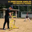 Manual Baseball Pitching Machine,No Electricity Needed,Adjustable 11 Angles & 4 Speed Setting Softball Pitching Machine Throwing Strikes, Fly Balls & Grounders For Fielding,Batting,Catching Practice