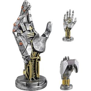 Cyberpunk Decor Silverhand Mechanical Hand, Gaming Controller Holder Stand, 9.6 Inch Resin Gaming Desk Accessories for Room, Porch, Shelf, Home Decor, 9.6 x 4.52 x 3.54 inches