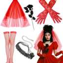 Swooflia Costume Accessories Women - Costume Outfit Cosplay Party Accessories Set for Women, Lydia Bride 