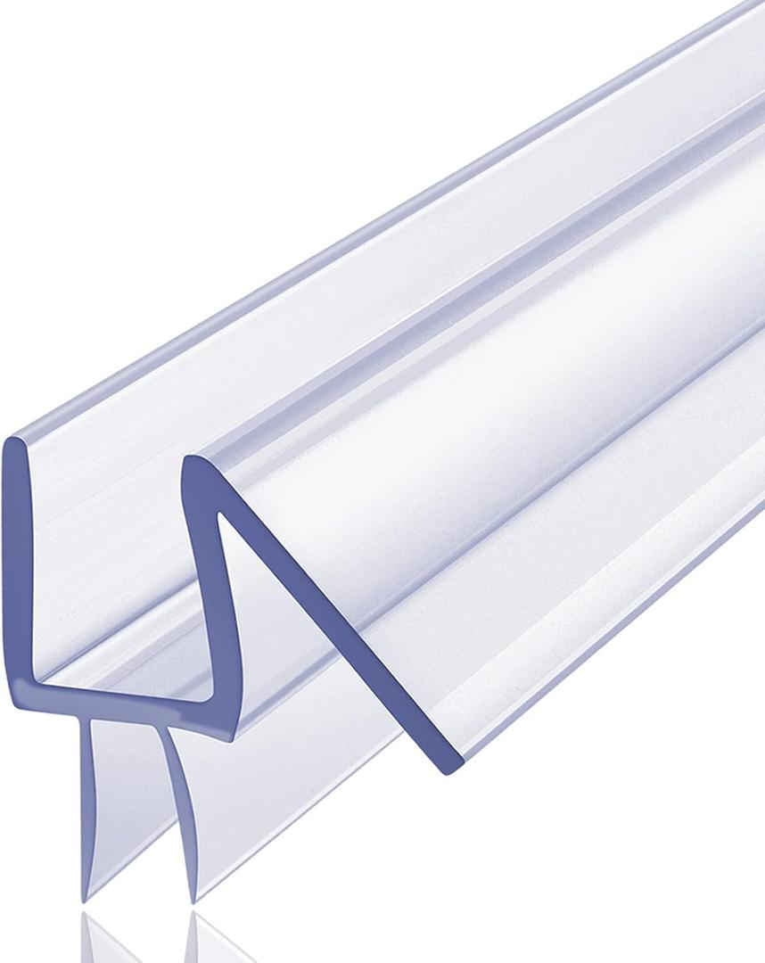 Premium Frameless Shower Door Bottom Seal Strip for Glass Doors - Shower Door Seal Sweep (1/4x 39, Clear Vinyl)
