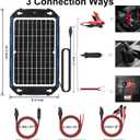 SUNER POWER Waterproof 12W 12V Solar Battery Charger & Maintainer Pro, Built-in UltraSmart MPPT Charge Controller, 12 Volt Solar Panel Trickle Charging Kits for Car Automotive Boat Marine RV Trailer