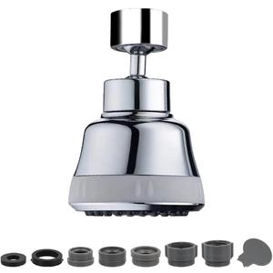 Faucet Aerator Faucet Sprayer Attachment, Kitchen Faucet Head Replacement with 4 Spray Modes, 360° Swivel Faucet Extender Anti-Splash Sink Sprayer Faucet Nozzle Head (Smooth, Silver)