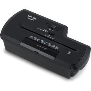 Aurora AU800SD Professional Strip Cut Paper Shredder/CD/Credit Card Shredder Without Wastebasket, 8-Sheet Strip-Cut No Basket, Black (15 centimetres)