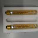 Dimmable 4W Tube LED Eison Bulb, T10 Vintage Long LED Bulb 40 Watt Equivalent Warm White 2700K, E26 Medium Base Amber Colored 7.3 Inch Long tubular edison bulb, 3 Pack