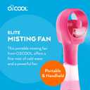 O2COOL Elite Battery Powered Handheld Water Misting Fans (Raspberry)