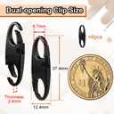 6Pcs Double Opening Lock Zipper Pull Replacement Clips, Small Carabiner Clips, Zipper Locks Anti Theft Deterrent for Bag Luggage Pickpocket Backpack Purse Travel Suitcase (Black)