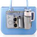 OUTXE Organizer Holder for Bogg Simple Modern Bag Accessories, Cup Phone Holder compatible with Stanley, Storage Mesh Divider Organizing Insert Pouch for XL Bog Beach Rubber Tote Bag, Gray
