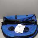 Wakeman Camp Table - Round 2-Tier Folding Table with 4 Cupholders and Carrying Bag - for Camping, Beach, Picnic, Sporting Events, and More Outdoors,Blue