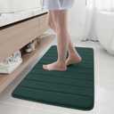 Buganda Memory Foam Bath Mat, 44" x 24", Ultra Soft and Non-Slip Bathroom Rugs, Water Absorbent and Machine Washable Bath Rug Runner for Bathroom, Shower, and Tub, Dark Green