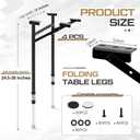 Tandefio Folding Table Legs Adjustable Height 14 Inch Wide Folding Tables Legs Collapsible Durable Metal Furniture for Kitchen, DIY Bar Desk, Coffee Dinner, Home, Tabletops, Table Saw(4 Pcs,14 Inch)