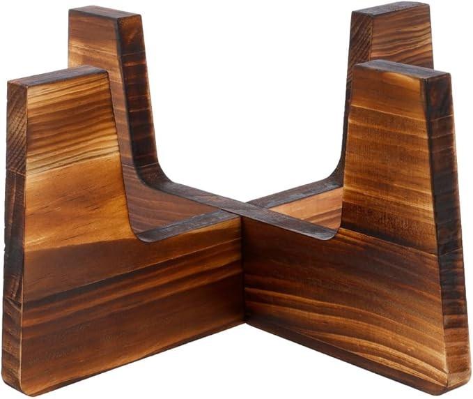 2 Pcs Plant Stand Indoor, Wood Planter Stand, Minimalist Wood Pot Stand, Beautiful Wood Plant Holder Stand, Sturdy Wood Flower Holder, Practical Wood Flower Pot Holder for Indoor Outdoor (Brown)