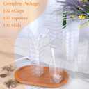 100 Pack 3 OZ Mini Dessert Cups with Lids and Spoons, Square Tall Plastic Parfait Cups Dessert Shooter Cups for Party, Small Plastic Dessert Cups for Pudding, Appetizers