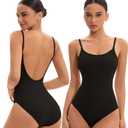 Ballet Camisole Leotard Women Gymnastics Dance Bodysuit Undergarment Nude Black Tank Undergarment (Small, Black)