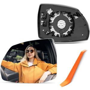 Driver Side Mirror Replacement for Audi Q5 2018 2019 2020 2021 2022 2023, Audi Q7 2017-2023, Left Side View Convex Mirror Glass with Power Heated