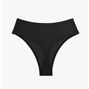 Kepblom Women's Thong Rave Bottoms High Waisted Bikini Bottom High Cut Panties for Dance Festival XL Black