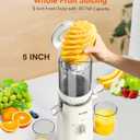 Juicer Machines, 2-in-1 Cold Press Juicer for Juice & Sorbet, suit for Vegetable and Fruit with 5-Inch Wide Chute, Powerful Masticating/High-Yield High Nutrients/Rev Mode/Easier Clean (Off-white)