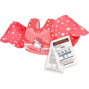 USCG Toddler Life Jacket Swim Vest for Age 1/2/3/4/5/6 Years Old, Coast Guard Approved Toddler Floaties for Pool Swimming,Boating, Kids Arm Water Wings for Children 30-50 lbs (Pink - Rainbow Unicorn)