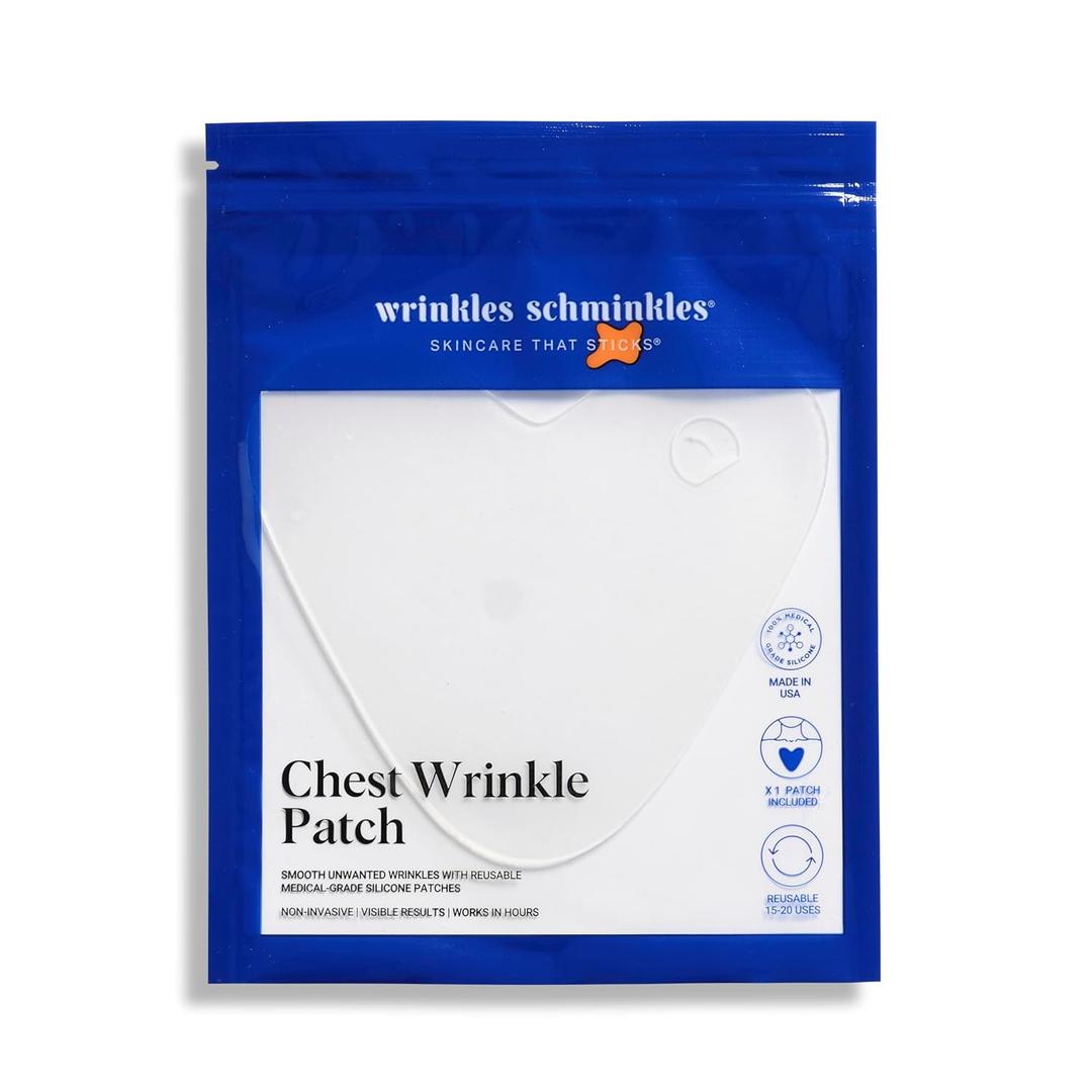 Wrinkles Schminkles Chest Wrinkle Patch - Reusable Silicone Smoothing Pads for Cleavage & Body, Reduce Wrinkles & Stretch Marks, Sensitive Formulated, Secret to Radiant Skin (1 Pack)