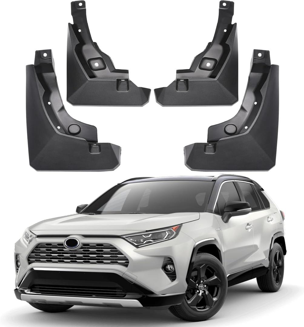 Mud Flaps Fit for Toyota RAV4 RAV 4 Hybrid 2019-2025, OEM Style No Drilling Mud Guards Mudguard Mudflap Rear Tire Splash Compatible with 2021 2022 2023 2024 Toyota RAV4 Hybrid Accessories (4PCS- NOT for Adventure TRD Off-Road)