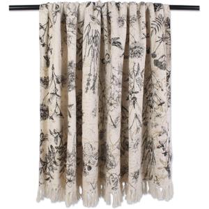 DII French Country Printed Woven Throw, 50x60, Botanical