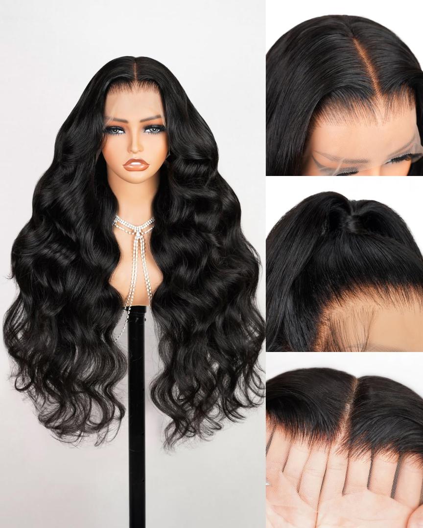 Megalook 13x4 HD Lace Front Wigs Human Hair 210 Density Body Wave Lace Front Wigs Human Hair Preplucked Natural Hairline Prebleached Knots Lace Front Wig for Black Women 12A Frontal Wigs 20 Inch