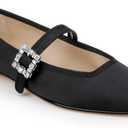 Badgley Mischka Women's Brystol Mary Jane Flat (10, Black)
