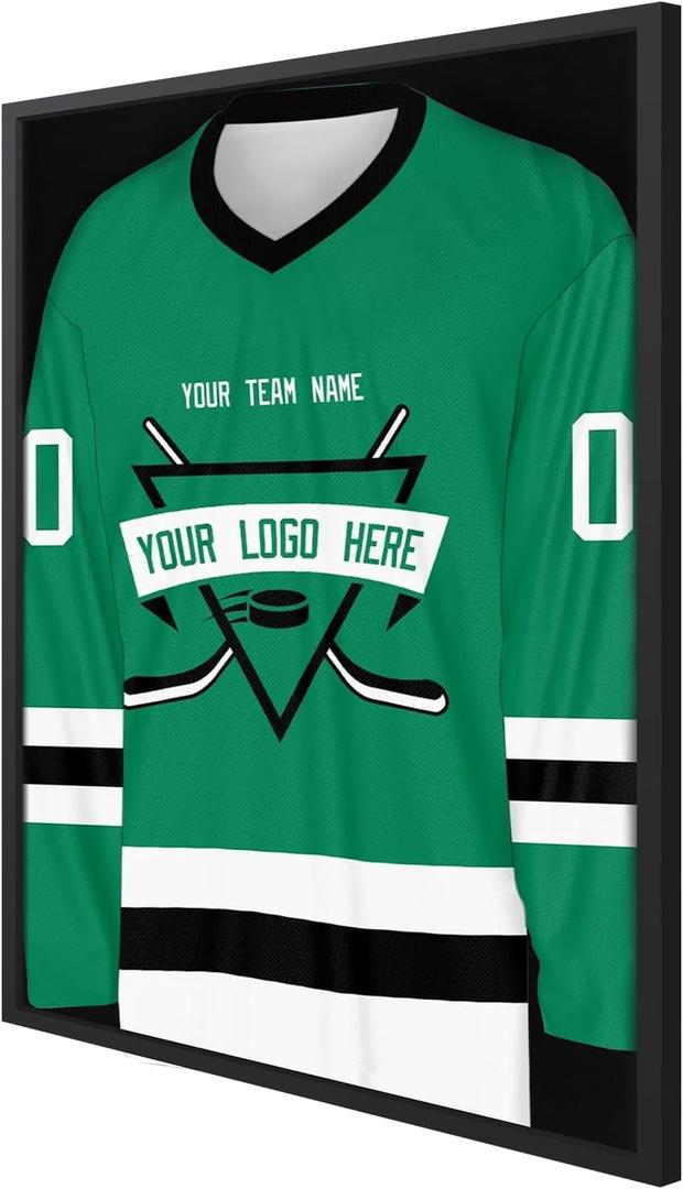 26x37 XL Shadow Box Frame, Jersey Display Case with Grade A Natural Pine Wood Acrylic Front Jersey Frame for Hockey, Soccer, Basketball, Football Uniform Shirts, Black