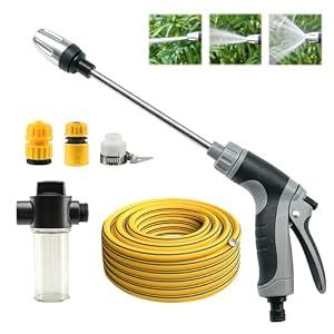 Pressure Washer Gun, High Pressure Jet Hose Nozzle, 3 Spray Modes Handheld Pressure Washer Nozzle for 3/ 4" Garden Hose, Watering Sprayer for Cleaning Yard Patio Car Pets (D)