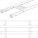 Zubebe 4 Pcs Double RV Refrigerator Bar Adjustable Spring Tension Fridge Rod RV Fridge Bars RV Refrigerator Accessories to Hold Drinks in Place Avoid Spills Extendable (White,19.7-35.4 Inch)