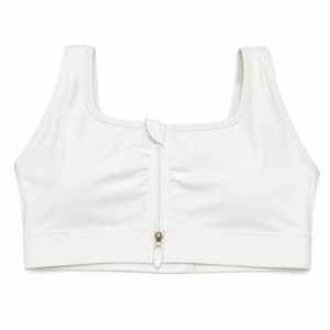 Minimalist white sports bra flat lay, Medium