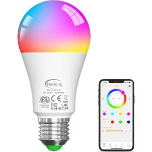 Smart Light Bulbs, 15W Color Changing Light Bulbs Compatible with Alexa Only, A19 Alexa Light Bulbs, Tunable 2700K-6000K E26/E27 Bluetooth LED Lights for Bedroom, Living Room 1Pack