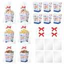 Tenceur 24 Set Graduation Popcorn Boxes Preschool Grad Gift Boxes Elementary Kindergarten Popcorn Paper Movie Night Bucket Treat Container with Plastic Bag and Ribbon for Candy Cookie Party Decoration