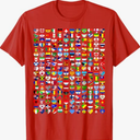 Heart Flags All Countries Flags of The World Flags Unity Day T-Shirt, Women`s Medium