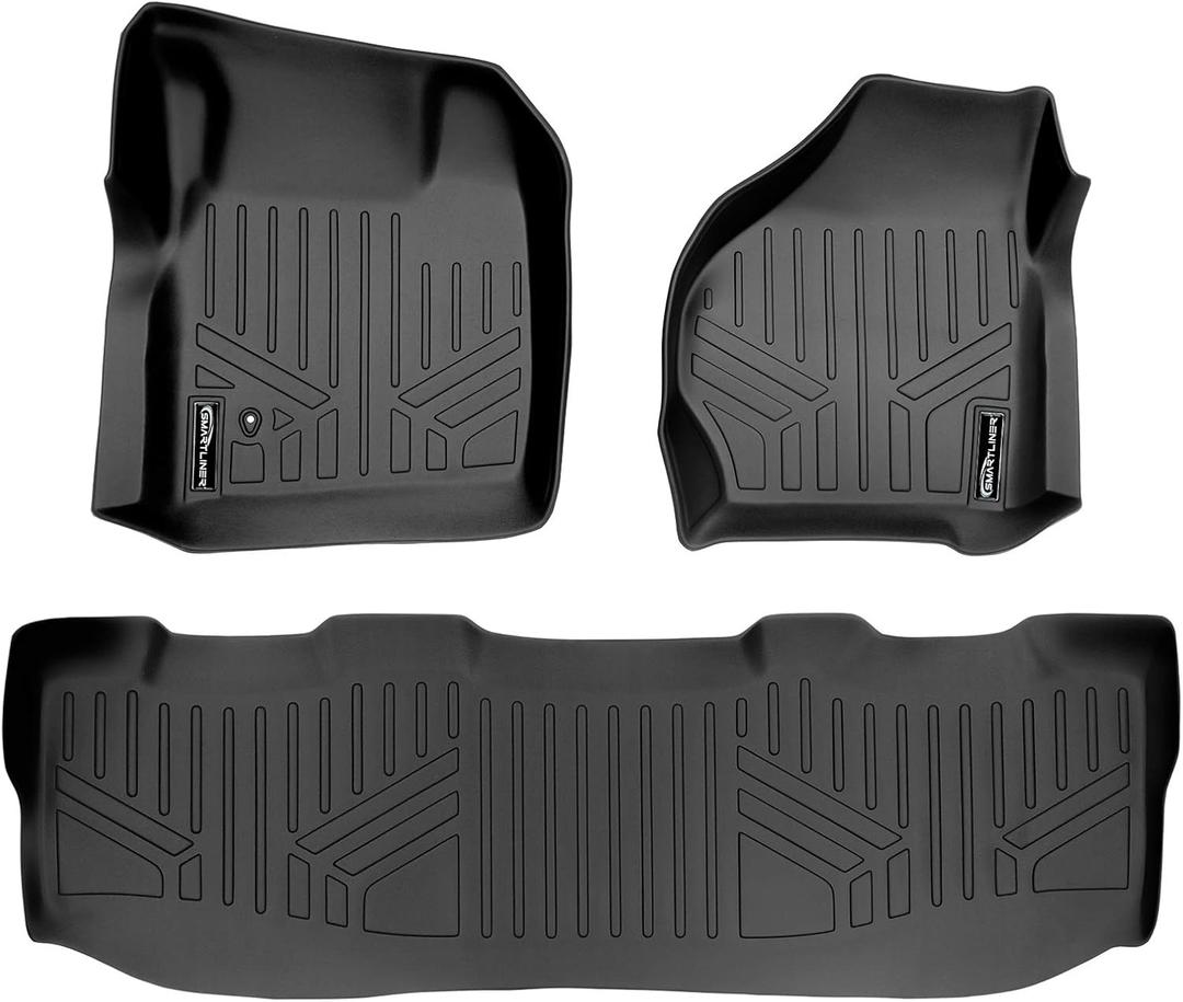 SMARTLINER Custom Fit Floor Mats 2 Row Liner Set Compatible with 1999-2007 Ford F-250