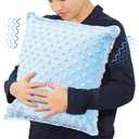 Bmag Sensory Vibrating Pillow for Autistic Kids and Adults,13 x 13 Sensory Toy Gift with Textured Therapy Stimulation Bumps Relief Stress Item for Toddler - Blue and Yellow, Medium