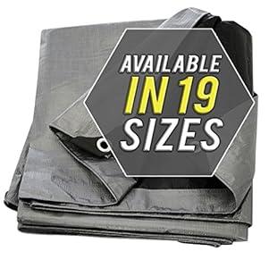 Tarp Cover 10X10 Silver/ Black Heavy Duty Thick Material, Waterproof, Great for Tarpaulin Canopy Tent, Boat, RV Or Pool Cover! by Trademark Supplies