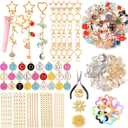 428Pcs Charms Lip Gloss Keychain Making Kit, DIY Bag Charm Kit with 25 Keychain Clips 25 Extender Chain 140 Charms Jewelry Plier & Beading Accessories, Jewelry Making Kit for Custom Keychains Gifts