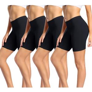 wirarpa Women's Cotton Boy Shorts Underwear Anti Chafing Soft Biker Short Plus Boy Shorts Panties 4 Pack (X-Large, 4 Pack-black)