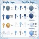 Dusty Blue Gold Balloons Arch Kit, Double Stuffed Pastel Balloon Arch Pastel Light Dark Denim Pale Blue Balloons With Blue Gold Balloons for Birthday Wedding Graduation Party Decorations