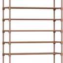 Kitsure Shoe Rack for Closet - 10-Tier Shoe Organizer with Hook Rack, Large-Capacity & Space-Saving Shoe Shelf for Entryway, Bedroom, Living Room, 32.2" x 11.8" x 68.5", Brown