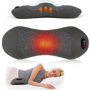 KITCADA 3-in-1 Rechargeable Back Massager with Heating Function Adjustable Height for Bed or Chair Use Christmas Gift Electric Lumbar Support Pillow with Back Massager Relieves Deep Tissue Pain
