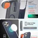 ZAGG SoHo Snap Case for iPhone 16 Pro Max - MagSafe Compatible, 10ft Drop Protection, Graphene-Infused, Wireless Charging, Eco-Friendly, Two-Tone Design, Navy Blue Gray