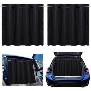 ZATOOTO Car Side Window Shades with Rods, Car Shades for Back Windows Baby Length Adjustable for Most Cars, Dual Use As Car Sun Shade Side Window and Back Hatch Tailgate Shade