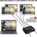 HDMI Splitter 1 in 4 Out V1.4b Powered HDMI Video Splitter with AC Adaptor Duplicate/Mirror Screen Monitor Supports Ultra HD 1080P 2K x4K@30Hz and 3D Resolutions (1 Input to 4 Outputs)
