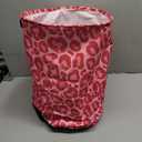 Pink Leopard Texture Round Laundry Hamper Storage Basket Toys Clothes Organizer Bin For Home Bathroom Bedroom Dorm Nursery, 38l