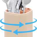 360 Rotating Kitchen Utensil Holder, 6.7" Large Utensil Crock | Removable dividers and drip tray keep cooking utensils organized, dry and easy to reach on any countertop.