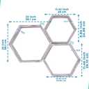 Comfify Rustic Wall Mounted Hexagonal Floating Shelves Set of 3 Honeycomb Shelves - Farmhouse Decor Honeycomb Wall Decor - Rustic White
