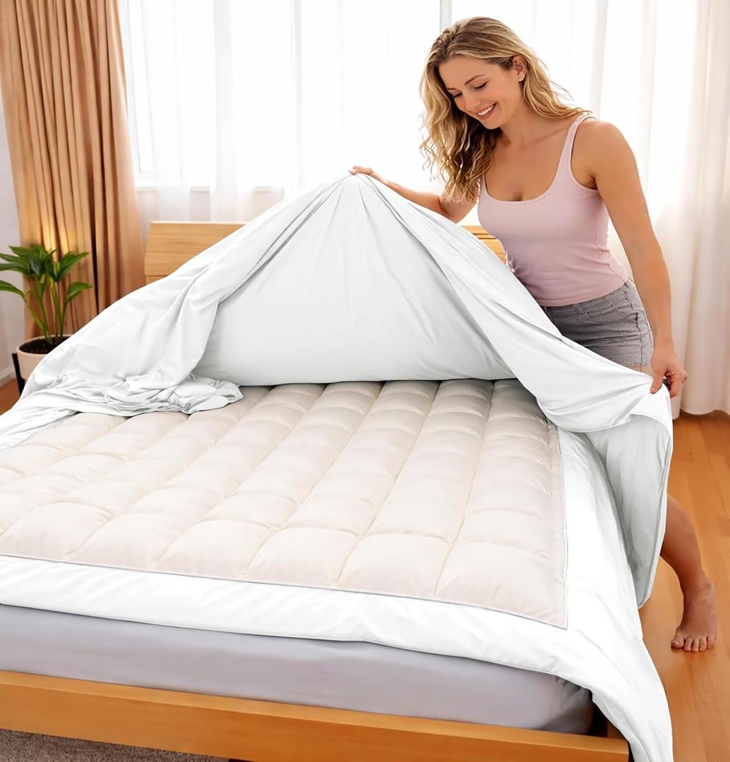 3 Side Zipper Duvet Cover Set King Size White - Soft Microfiber Duvet Cover Set with 3 Sided Zipper Closure, King Size Duvet Cover (90"x104") & 2 Pillow Cases (20"x36"), NO Comforter